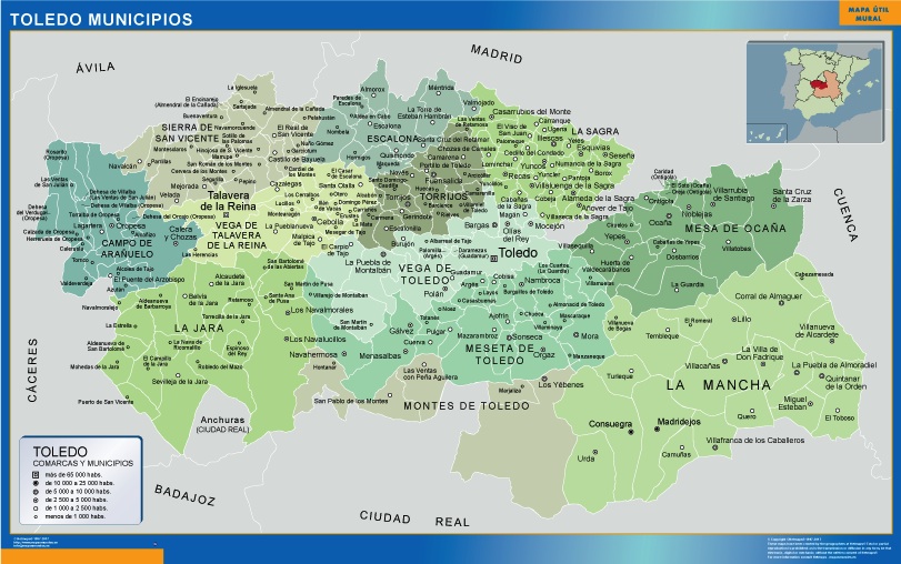 Gemeinden Toledo Karte von Spanien | Karten für Österreich und Deutschland