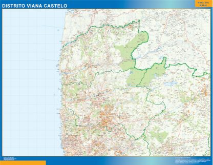 Region of Viana Castelo map in Portugal